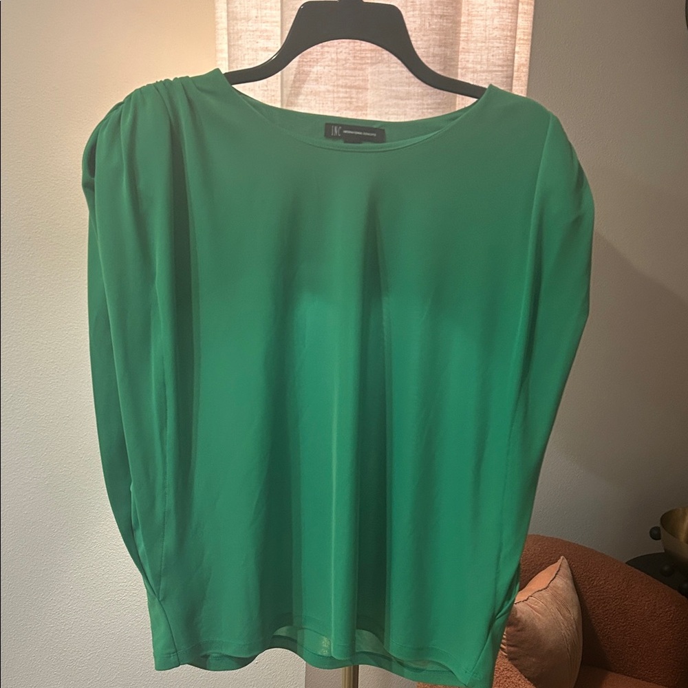 INC International Concepts Vibrant Green Blouse